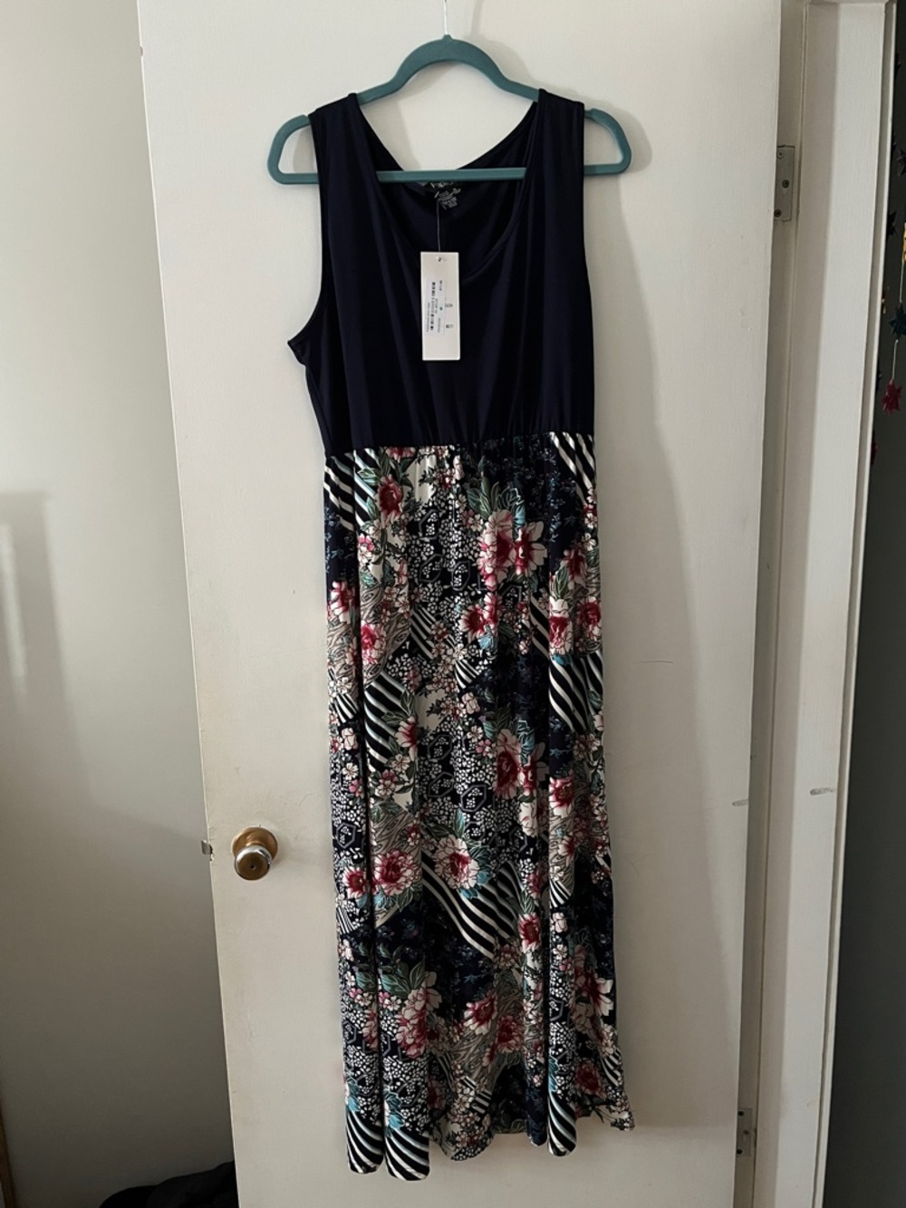 Papillon Sleeveless Navy Floral Maxi Dress